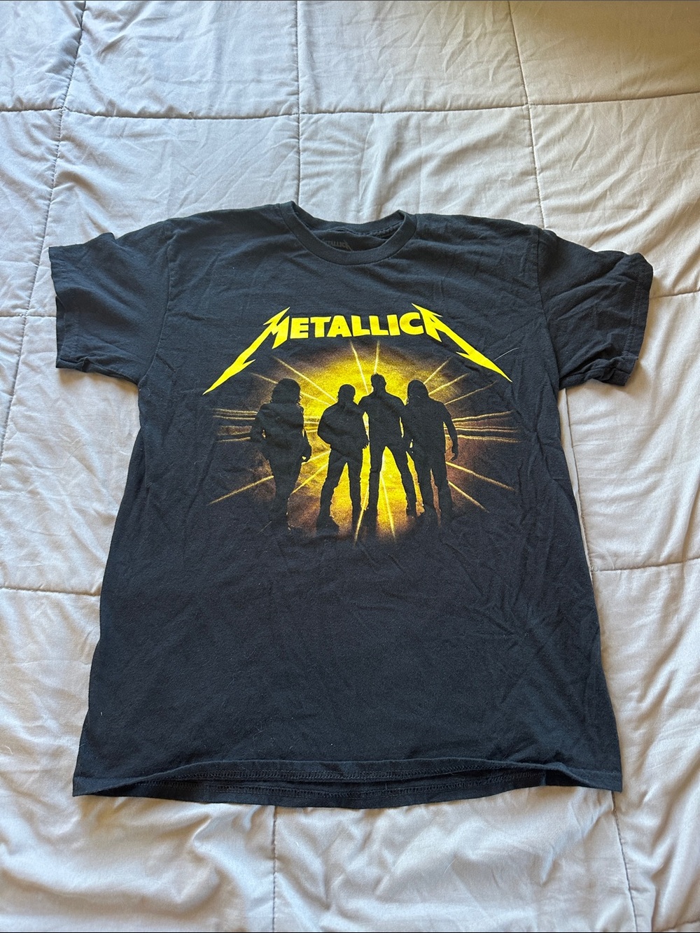 Metallica Short-Sleeve Graphic Tee in Black with Yellow Print